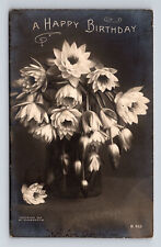 c1905 RPPC Happy Birthday Bouquet of Flowers ROTOGRAPH Real Photo Postcard picture