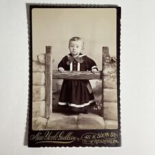 Antique Victorian Cabinet Card Photo Of Child Reading, PA picture