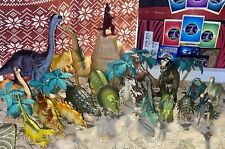 Rare Vintage Animal Planet & Jurassic World Dinosaurs Lot with Trees & Rock Deco picture