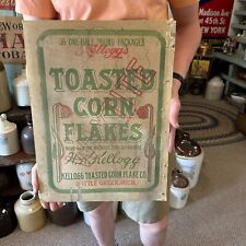 Antique 1910s Kelloggs Cereals Waxtite Cardbaord Advertising General Store Sign picture