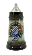 Vintage Handarbeit German Beer Stein Lid Handmade Bavaria Bayern Shield Rare picture