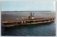 USS Forrestal 59 Aircraft Carrier Naval Ship Chrome Postcard picture