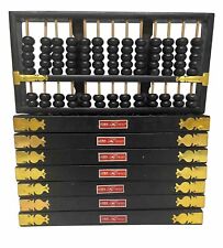 Lot 8 FLYING EAGLE ABACUS ABACUSES Black Wood Beads and Gold Metal Corners 11x5