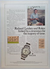 Rolex Watches Explorer II Richard Leakey Anthropologist 1985 New Yorker Ad 8x11