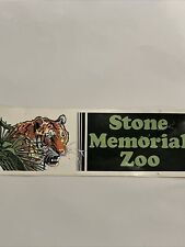Tiger Stone Memorial Zoo Massachusetts 1981 Bumper Sticker Unused RARE Vintage picture
