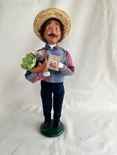 Byers Choice Spring Gardening Country Gardener Man Clay Pots w/ Succulents picture