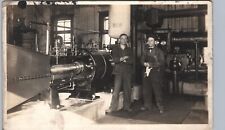 STATIONARY ENGINE OR TURBINE real photo postcard rppc factory mill power plant picture