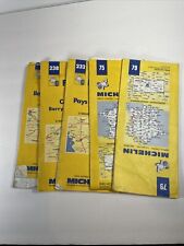 5 VINTAGE MICHELIN PAPER ROAD MAPS FRANCE #75, 79, 232, 238, 237 Lot picture