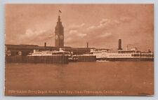 Postcard Union Ferry Depot from the Bay San Francisco California 1728 Sepia picture