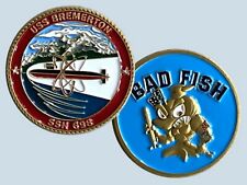 NAVY USS SUBMARINE BREMERTON SSN-698 BAD FISH CHALLENGE COIN picture