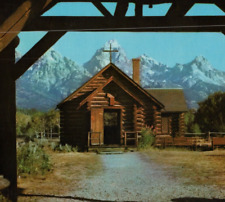 Chapel of The Transfiguration, Teton Range, Moose, Wyoming 1960 Vintage Postcard picture