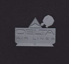 Delta Airlines Vintage Unused Souvenir Silver Plastic Flight Button picture