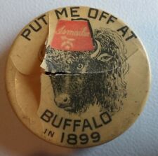 PUT ME OFF AT BUFFALO IN 1899 Ismailia Temple Shriner's Antique Pinback New York picture