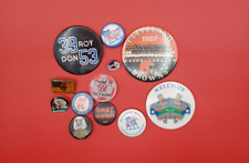 Lot Of 12 Buttons, Pins KMET, '87 Cleveland Browns, Harley Davidson, '87 Dodgers picture
