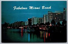 Fabulous Miami Beach Florida FL Reflection Skyline Postcard UNP VTG Unused picture