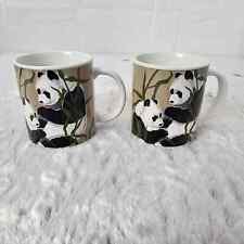 Vtg Set of 2 Otagiri Tom Taylor Gift Of Nature Embossed Panda Coffee Tea Cup Mug picture