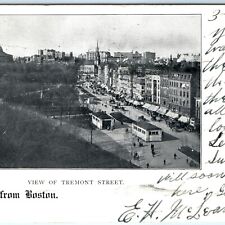 c1900s UDB Boston MA Tremont St Birds Eye Greetings Back Bay Station Cancel A102 picture