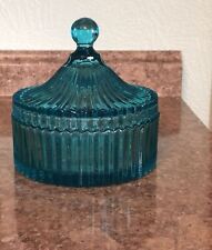 Vintage Blue Glass Candy/Sugar Bowl picture