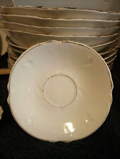 Set 6 antique porcelain victorian dish plate demitasse mini saucers gold white picture