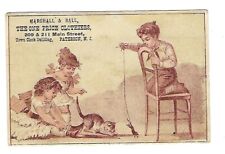 c1890's Victorian Trade Card Marshall & Ball Clothiers, Cat & Mouse, Children picture