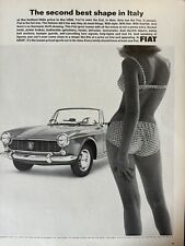 FIAT AUTOMOBILE CONVERTIBLE THE SECOND BEST SHAPE IN ITALY PRINT AD 1964 picture