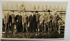 B&W Real Photo Canadian Militiamen Group Standing c 1914 Fence Uniforms E1B picture