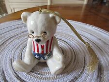 Lenox Teddy's 100th Anniversary Patriotic Porcelain Christmas Tree Ornament picture