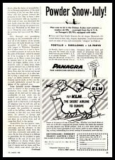 1955 Panagra Airlines DC-7B Portillo Farellones La Parva Chile Ski Area Print Ad picture