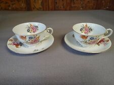 Pair of Vintage ROSSETTI Summer Flower Occupied Japan Coffee Teacup & Saucer picture