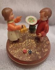 Reuge Vintage Musical Figurine Boy & Girl Happy Birthday picture