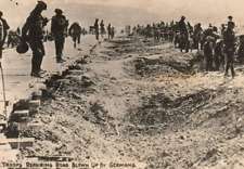 WWI World War Great War RPPC Postcard c.1914 U.S. Troops Repairing German Roads picture