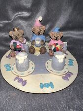 Young’s Inc 1995 Honey Bear Resin Tea Set. Decorative Mini Bear Party Set picture