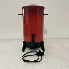 VTG Mirro-Matic Elec Coffee Perk 22 Cup Alum Poppy Red M-9293-39 Tested Working picture