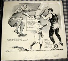 1930's Original Illustration Art Krenz Baseball NEA 