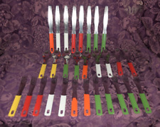 Lot of 29 MCM Holland RELAX Mod Flatware Set  Enamel Stainless Kitchen Decor picture