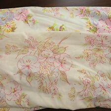 Vintage Cream Floral Double Size Sheet Set PEQUOT Combed Cotton Fitted & Flat  picture