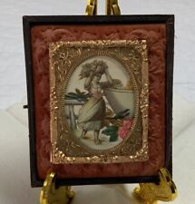 Vintage Antique Victorian Trade Card Framed, Union Case, Lady With Flowers picture