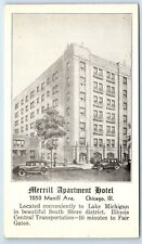 Postcard Merrill Apartment Hotel, 7050 Merrill Ave, Chicago IL F113 picture
