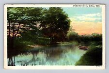 Celina OH-Ohio, Coldwater Creek At Sunset, Rowboat, Antique Vintage Postcard picture
