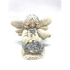 Beautiful Resin (?) Poly Stone (?) Angel Figurine Silver Highlights Great Gift  picture