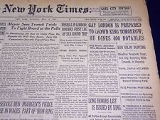 1937 MAY 11 NEW YORK TIMES - LONDON TO CROWN KING BRANDELS WILL QUIT - NT 481 picture