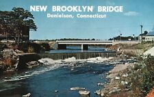 Danielson CT New Brooklyn Bridge, Quinebaug River Vintage PC a9170 picture