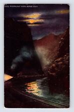 Postcard Colorado Royal Gorge CO Railroad Train Night 1910s Unposted Divided picture