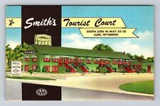Lusk WY-Wyoming, Smiths Tourist Court, Advertising, Antique Vintage Postcard picture