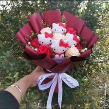 Kawaii Hello Kitty 35cm Roses Valentine’s day Bouquet Hello Kitty Plush picture