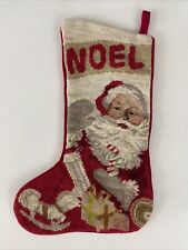 Vintage Imperial Elegance Needlepoint Santa Christmas Stocking picture