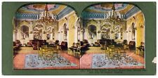 STEREOSCOPE GRAND DRAWING ROOM GOVERNORS PALACE ALGIERS, AGERIA CARD 233 picture
