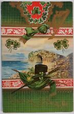 Vintage St Patrick's Day Postcard Divided Back Embossed Gilded Fingal's Cave picture