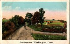 Scenic View, Greetings from Washington CT c1925 Vintage Postcard J43 picture
