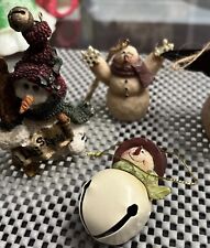 VTG Lot Of 4 Snowman Christmas  Ornaments made of resin and paper Mâché picture